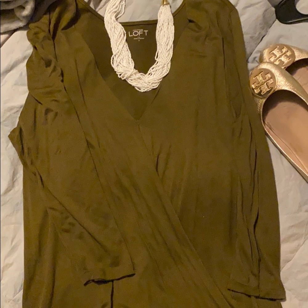 Olive green top Size S